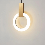 Hjemix | Nordisk LED Pendellampe Laget av Tre, Rund