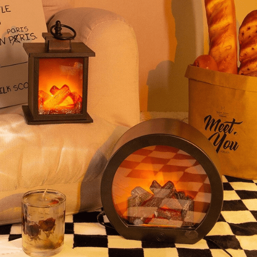 Hjemix | Rustic LED fireplace lamp