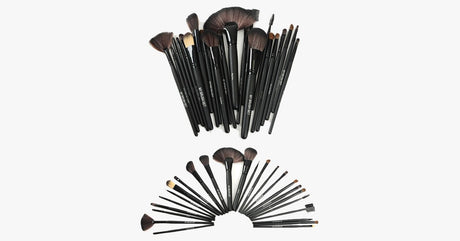 Hjemix | 24-delt Jet Black Makeup Penselsett