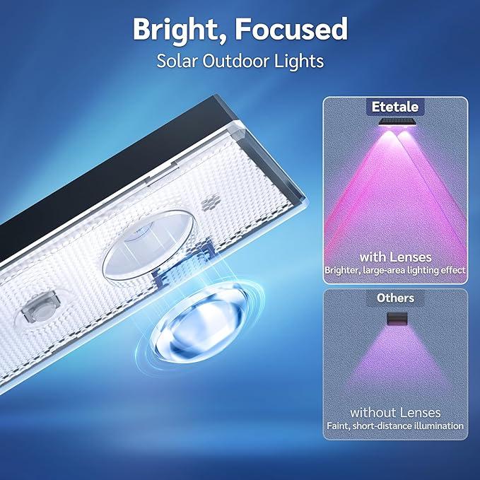 Hjemix | Solcelle innendørs lys utendørs varm hvit & RGB skiftende solcelle terrasse lys, LED solcelle lys for utendørs vegg rekkverk terrasse trapp trinn hage bakgård