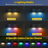 Hjemix | Solgjerde lys utendørs vegglamper Vanntett IP65, Varm hvit & RGB 8 spesifikke faste farger for gjerde vegg trinn dekk patio