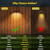 Hjemix | Solgjerde lys utendørs vegglamper Vanntett IP65, Varm hvit & RGB 8 spesifikke faste farger for gjerde vegg trinn dekk patio