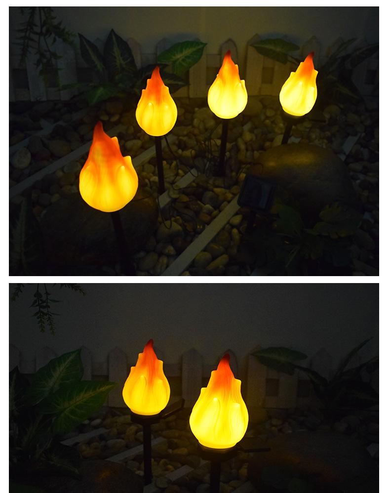 Hjemix | Solenergi utendørslys med flammende flamme, sollys for utsiden, vanntette LED flamme fakler, solenergi utendørslys for camping hage landskap terrasse sti utendørs dekorasjon