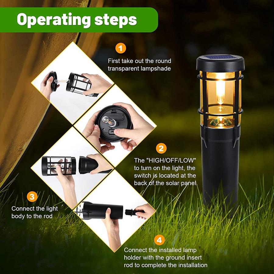 Hjemix | Solbelys, sol utendørslys i opptil 14 timer. Utendørs vanntette, IP65 vanntette solhagerbelysninger for stier gater