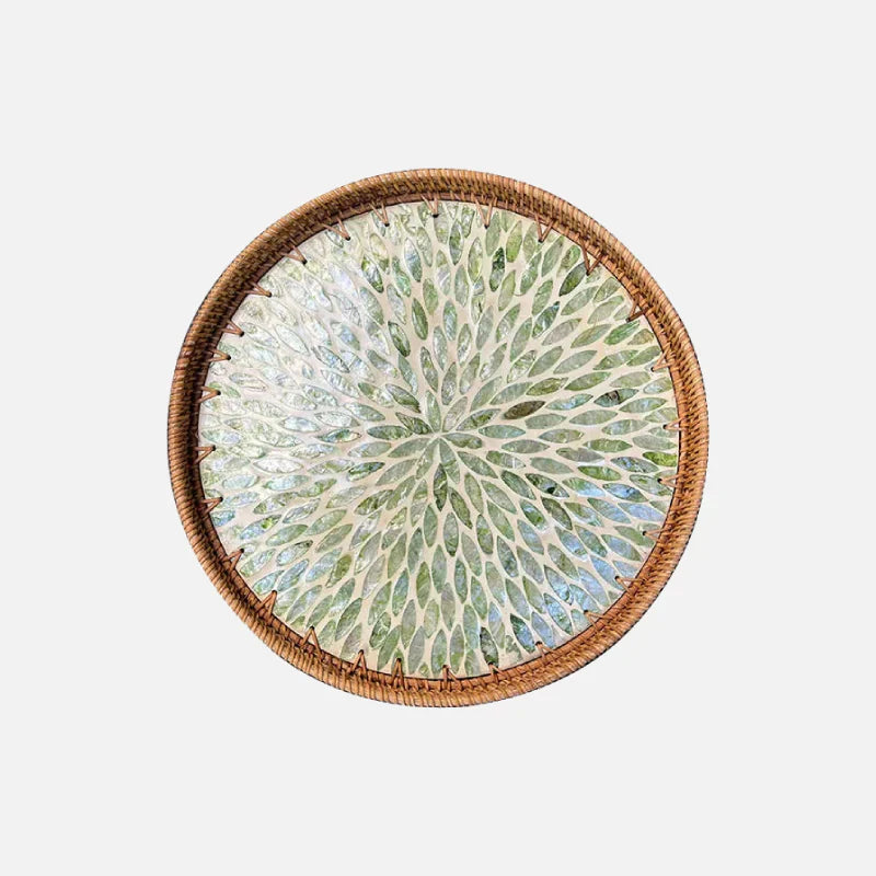 Hjemix | Lotus Leaf Rattan & Shell Fruktbolle Brett