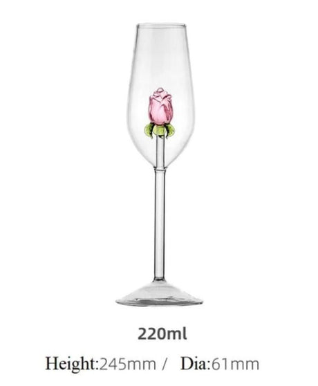 Hjemix | La Vie En Rose | Champagne Glass - Håndlaget