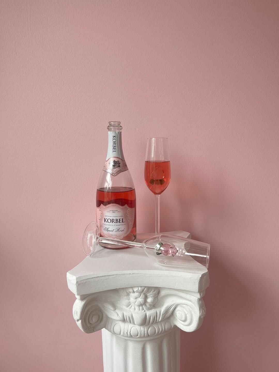 Hjemix | La Vie En Rose | Champagne Glass - Håndlaget