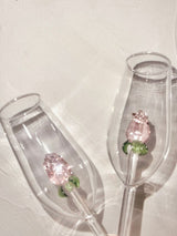 Hjemix | La Vie En Rose | Champagne Glass - Håndlaget