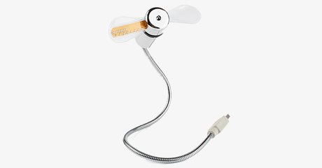 Hjemix | 2-i-1 LED Lys USB Kjølevifte med Sanntidsklokke - Tenk Ulikt