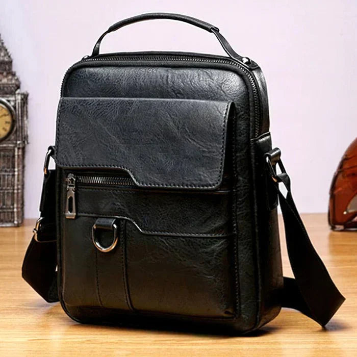 Hjemix | LeatherLux Elegant Skinn Skulderveske | Høy- Kvalitets Design | Praktisk & Stilfull for Hverdag & Kontor