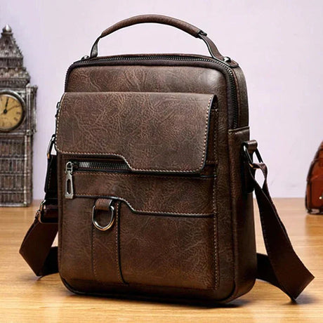 Hjemix | LeatherLux Elegant Skinn Skulderveske | Høy- Kvalitets Design | Praktisk & Stilfull for Hverdag & Kontor