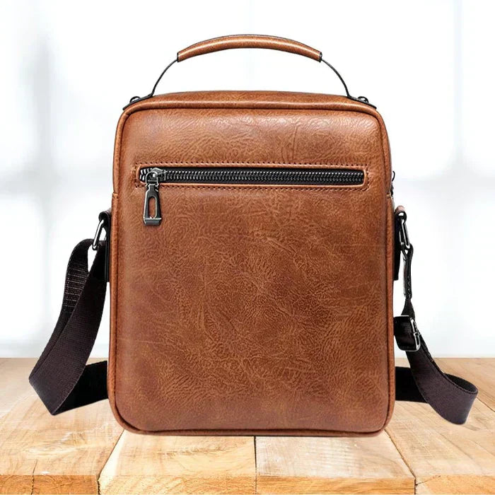 Hjemix | LeatherLux Elegant Skinn Skulderveske | Høy- Kvalitets Design | Praktisk & Stilfull for Hverdag & Kontor