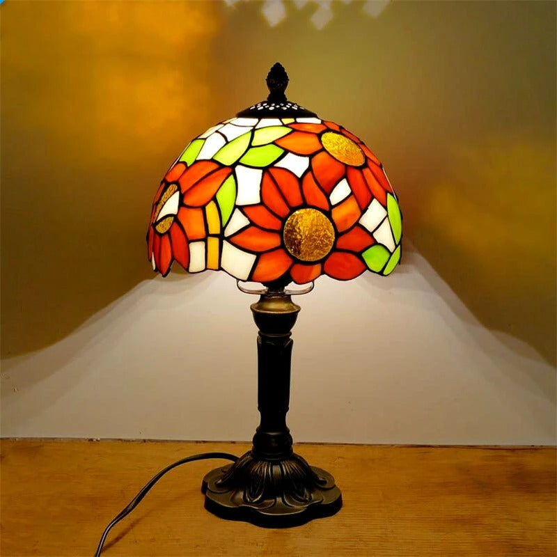 Hjemix | Bordlampe Led Barokk Retro E27 - Vintage Tiffany-Glass