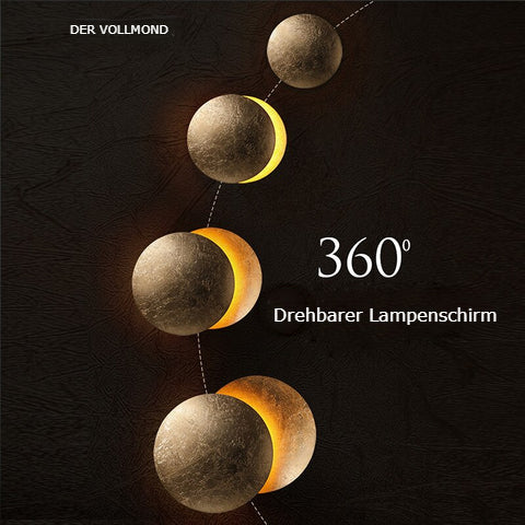 Hjemix | SolGlow Solformørkelse LED Vegglampe | Moderne Stemningslampe | Elegant Vegglampe for Stue & Soverom