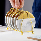 Hjemix | Marmorerte Keramiske Underlag med Stativ