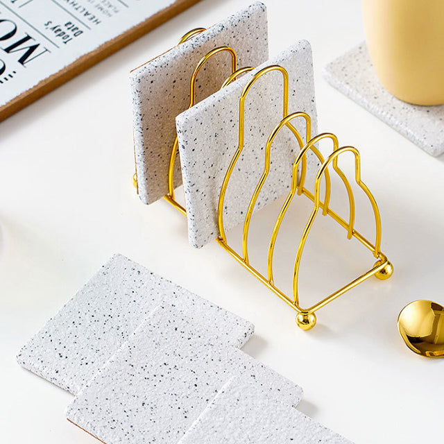 Hjemix | Marmorerte Keramiske Underlag med Stativ