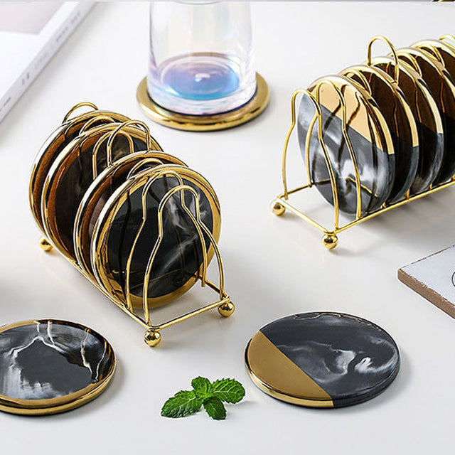 Hjemix | Marmorerte Keramiske Underlag med Stativ