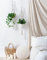 Hjemix | 4-delt håndlaget Boho makramee planteholder sett