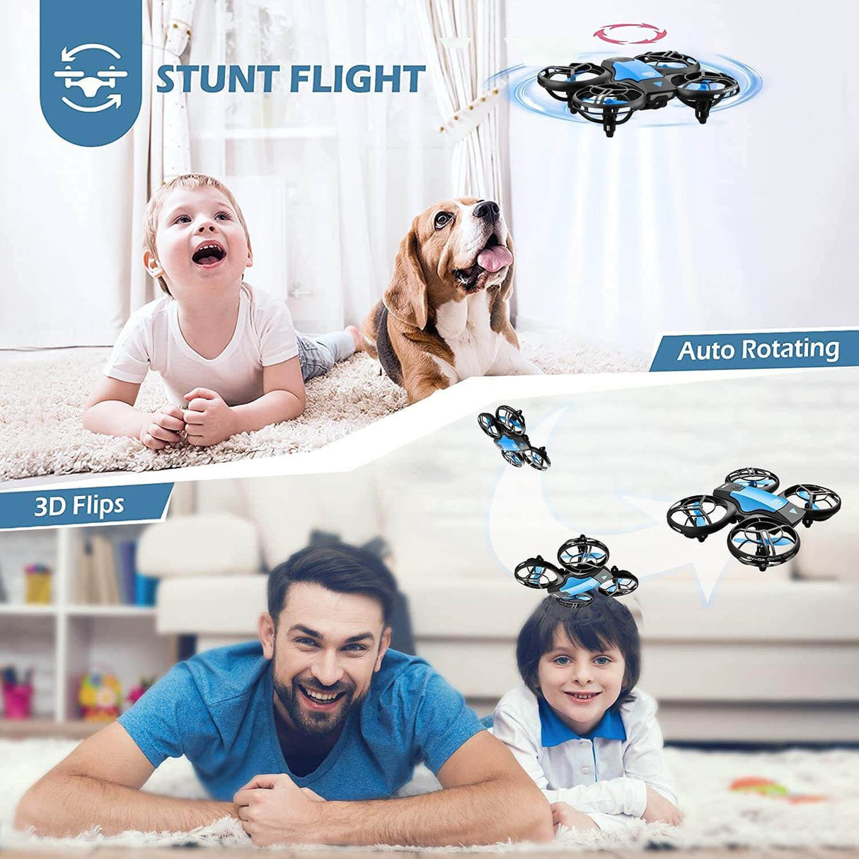 Hjemix | Kamera for Nybegynnere | Flygende RC Quadcopter med Bevegelse og Mobilkontroll
