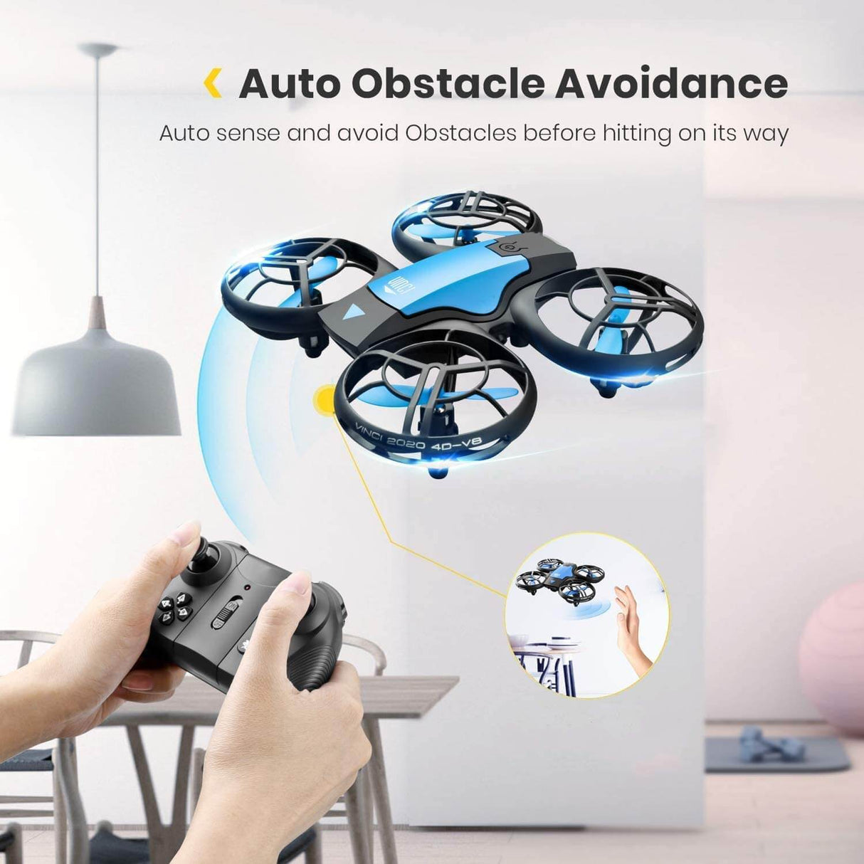Hjemix | Kamera for Nybegynnere | Flygende RC Quadcopter med Bevegelse og Mobilkontroll