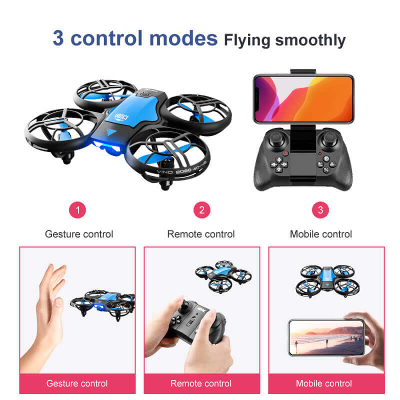 Hjemix | Kamera for Nybegynnere | Flygende RC Quadcopter med Bevegelse og Mobilkontroll