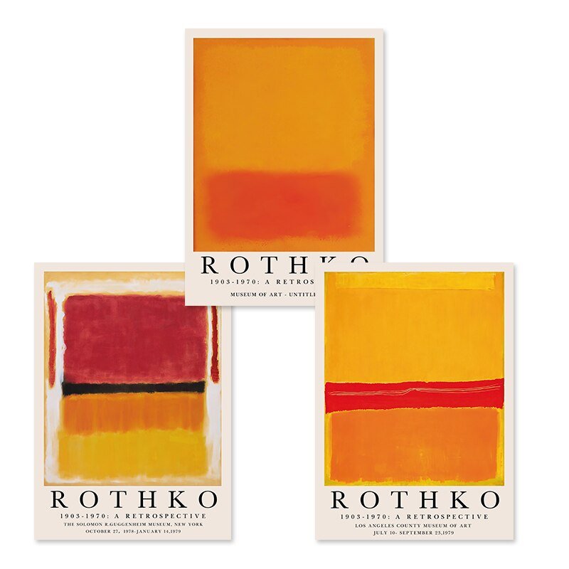 Hjemix | ArtLuxe Moderne Abstrakt Rothko Veggkunst Plakat | Lerret | Minimalistisk Design | Dekor for Stue og Kontor