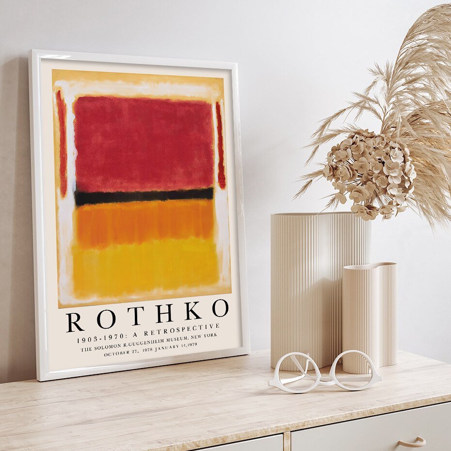 Hjemix | ArtLuxe Moderne Abstrakt Rothko Veggkunst Plakat | Lerret | Minimalistisk Design | Dekor for Stue og Kontor