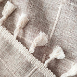 Hjemix | Moderne Jacquard Lin Dusjforheng med Frynser (1 stk) │ For Nordisk Bad Dekorasjon