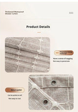 Hjemix | Moderne Jacquard Lin Dusjforheng med Frynser (1 stk) │ For Nordisk Bad Dekorasjon