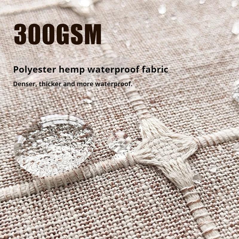 Hjemix | Moderne Jacquard Lin Dusjforheng med Frynser (1 stk) │ For Nordisk Bad Dekorasjon