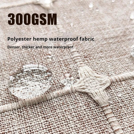 Hjemix | Moderne Jacquard Lin Dusjforheng med Frynser (1 stk) │ For Nordisk Bad Dekorasjon