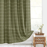Hjemix | Moderne Jacquard Lin Dusjforheng med Frynser (1 stk) │ For Nordisk Bad Dekorasjon