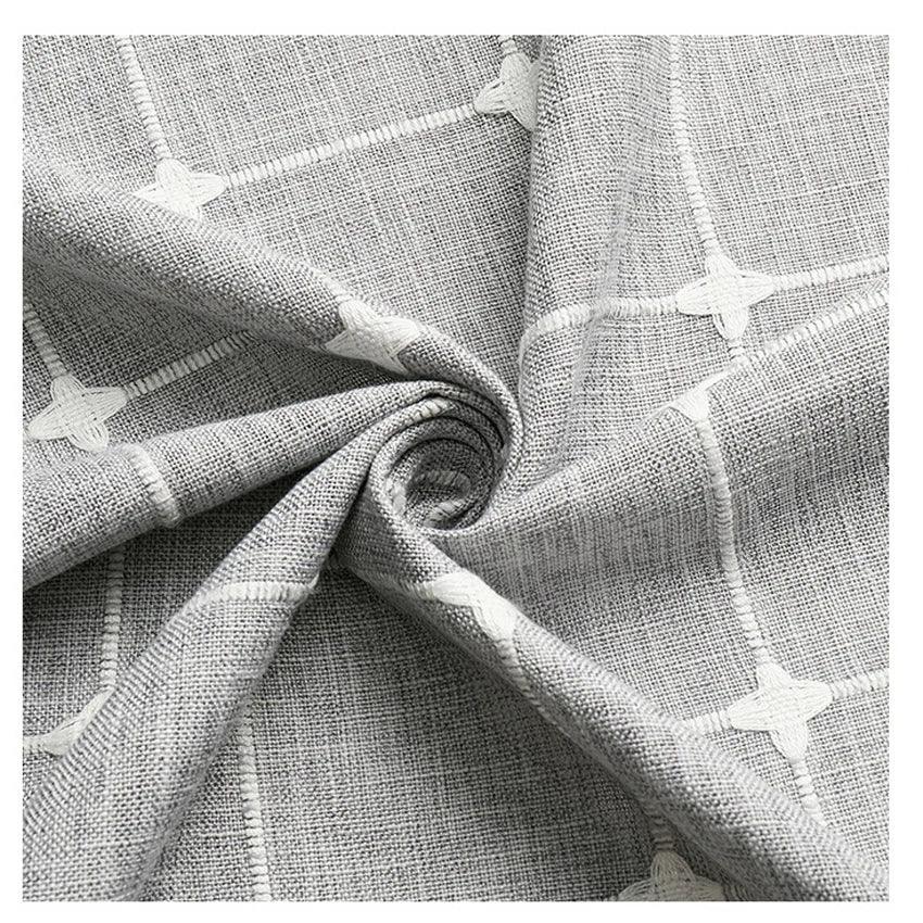 Hjemix | Moderne Jacquard Lin Dusjforheng med Frynser (1 stk) │ For Nordisk Bad Dekorasjon