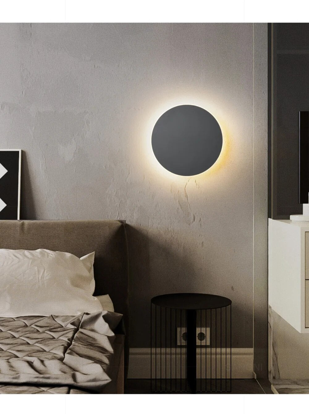 Hjemix | Moderne rund LED vegglampe for stilfull ambient belysning