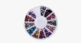 Hjemix | 2400 stykker med rhinestones for neglekunst manikyr i 12 fargehjul