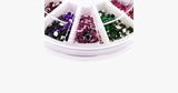 Hjemix | 2400 stykker med rhinestones for neglekunst manikyr i 12 fargehjul