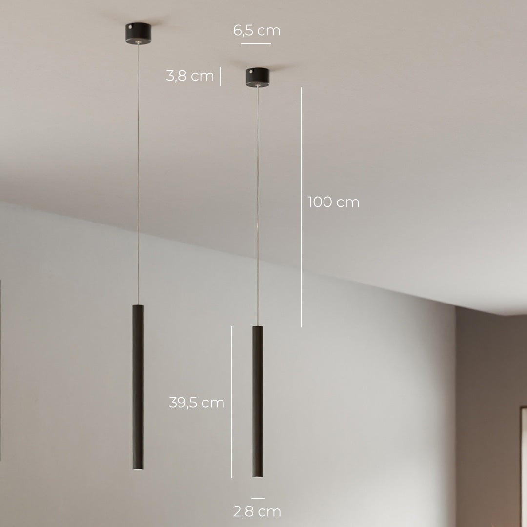 Hjemix | RayAura Minimalistisk LED Pendellampe | Moderne Design | Elegant Taklampe for Stue & Kontor