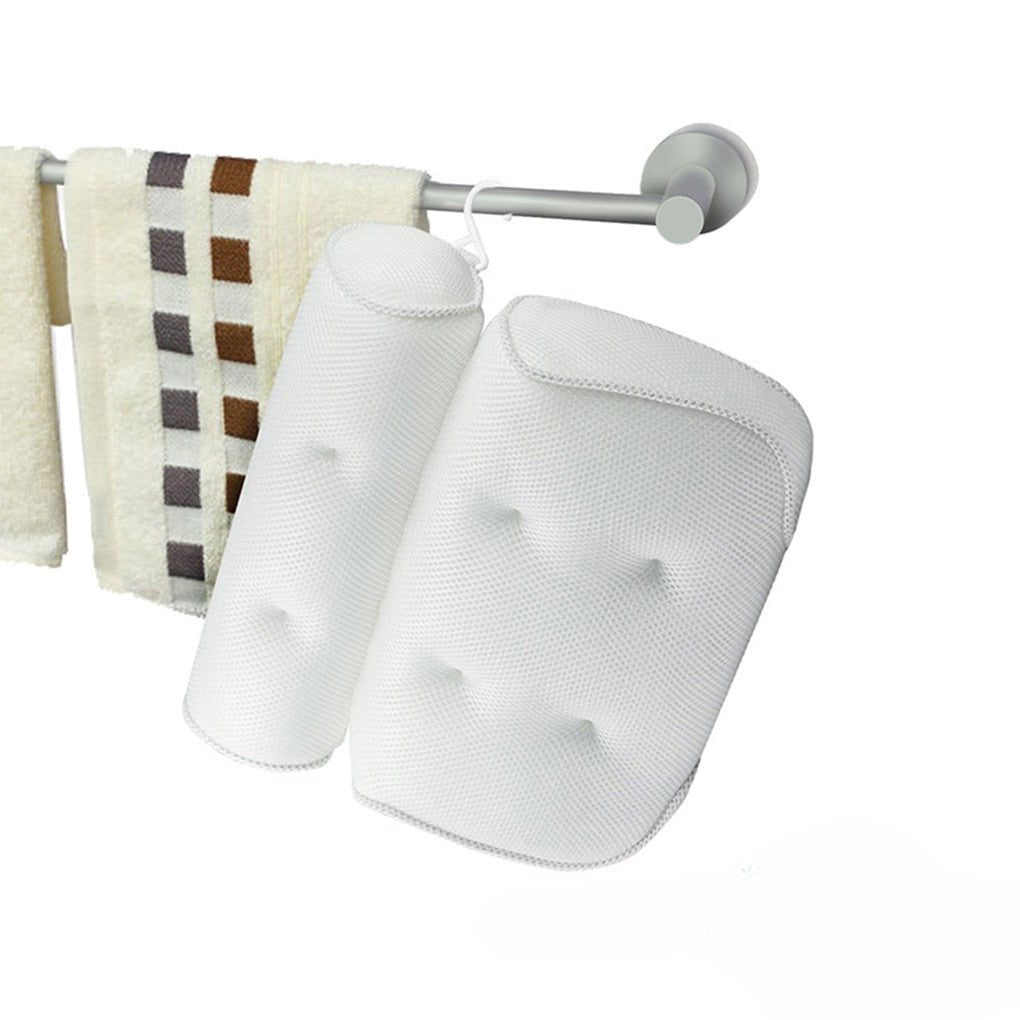 Hjemix | Ortopedisk Badekarpute - Pustende Badekar Hodepute laget av 3D Mesh Stoff med Sugekopper