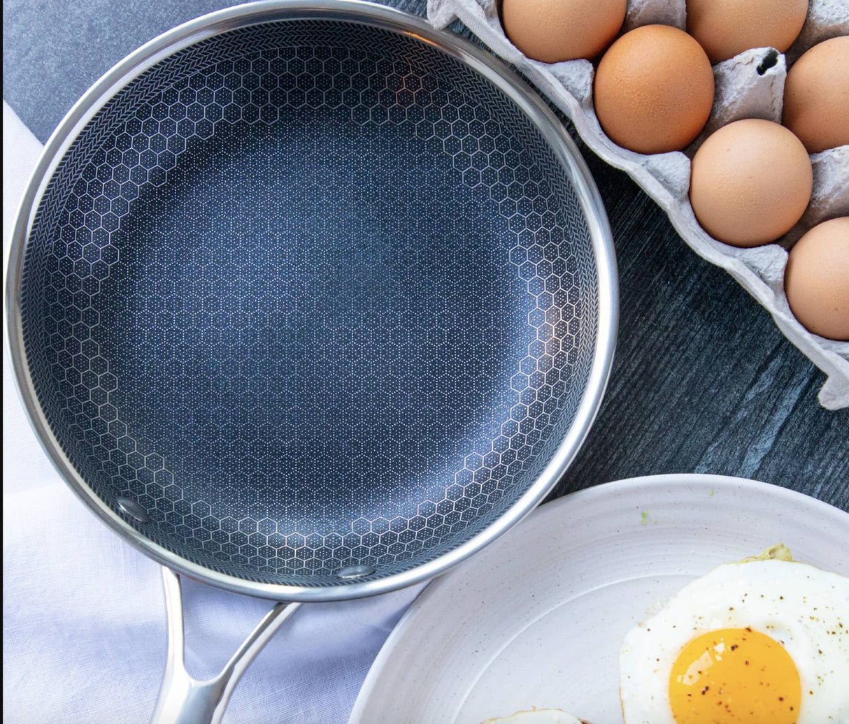 Hjemix | Premium rustfritt stål stekepanne med non-stick pixel teknologi – Perfekt for sunn steking