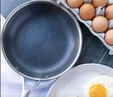 Hjemix | Premium rustfritt stål stekepanne med non-stick pixel teknologi – Perfekt for sunn steking