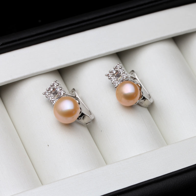 Hjemix | Fashion Naturlig ferskvanns svart perle øreklipp