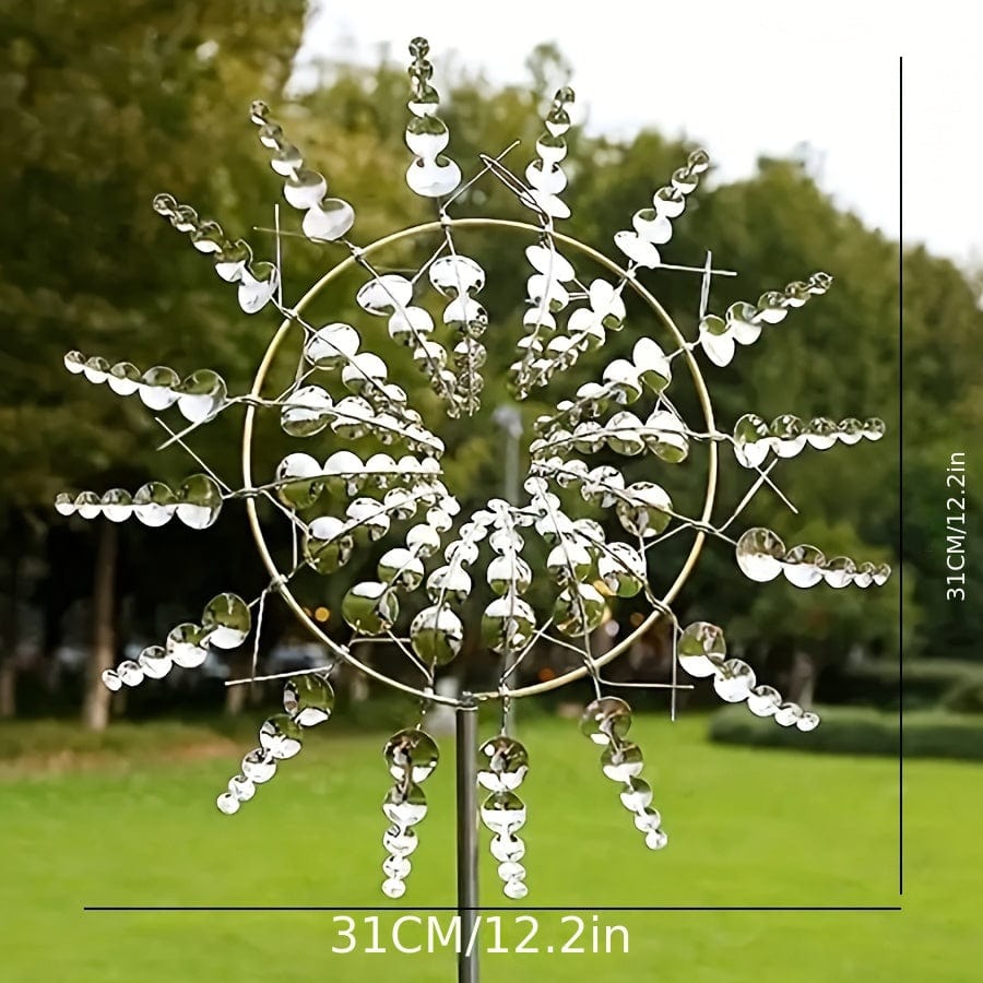 Hjemix | 1 Stykke Magisk Metall Vindmølle, 3D Metall Utendørs Vindsang for Gård og Hage, Unike Metall Kinetiske Vindskulpturer & Vindsang, Vindfanger Metall Utendørs Gress Terrasse Dekorasjon Vindskulptur
