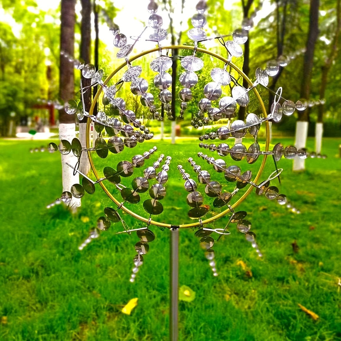 Hjemix | 1 Stykke Magisk Metall Vindmølle, 3D Metall Utendørs Vindsang for Gård og Hage, Unike Metall Kinetiske Vindskulpturer & Vindsang, Vindfanger Metall Utendørs Gress Terrasse Dekorasjon Vindskulptur