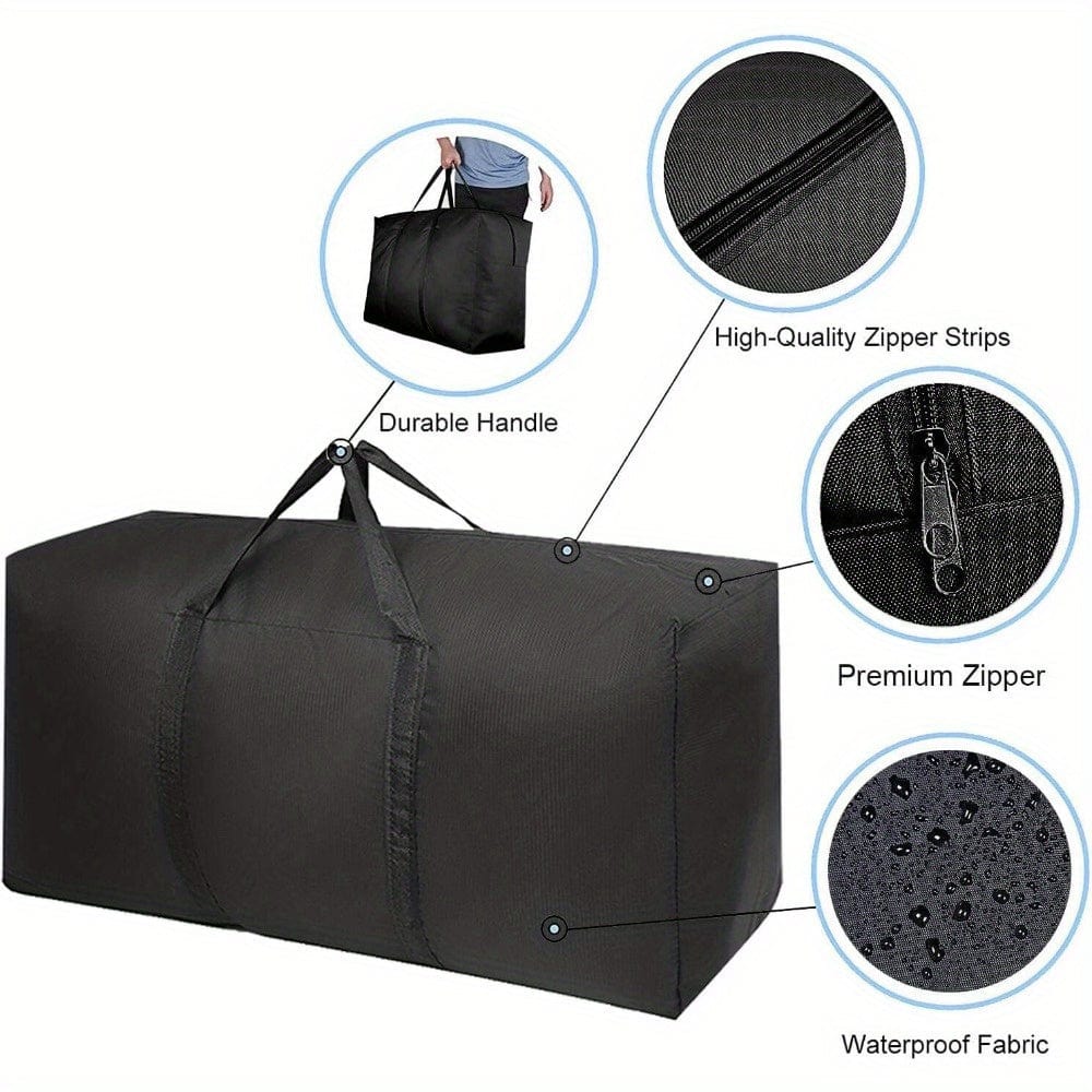Hjemix | 2 deler stor kapasitet flyttbar bag, med sterke glidelåser og bærehåndtak, oppbevaringsbag for klær, flyttemateriell, plassbesparende oppbevaringsbag organisator, egnet for flytting, reise, pakking