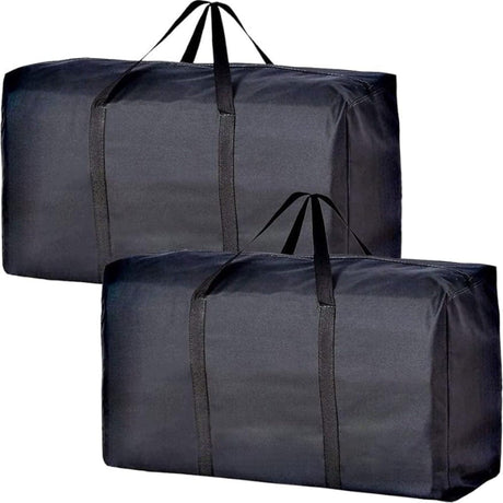 Hjemix | 2 deler stor kapasitet flyttbar bag, med sterke glidelåser og bærehåndtak, oppbevaringsbag for klær, flyttemateriell, plassbesparende oppbevaringsbag organisator, egnet for flytting, reise, pakking