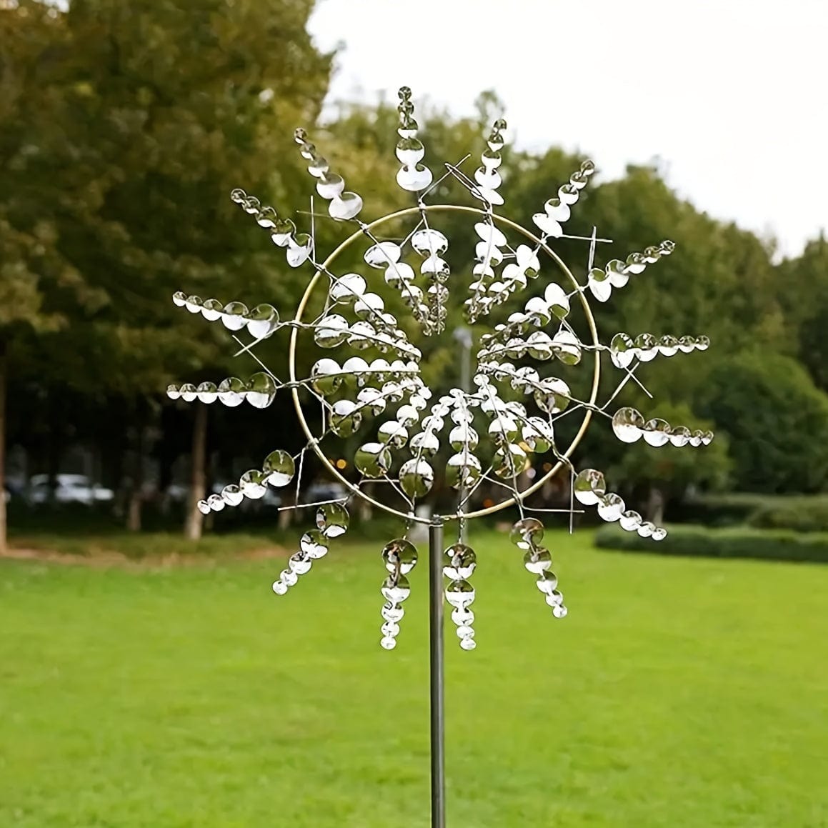 Hjemix | 1 Stykke Magisk Metall Vindmølle, 3D Metall Utendørs Vindsang for Gård og Hage, Unike Metall Kinetiske Vindskulpturer & Vindsang, Vindfanger Metall Utendørs Gress Terrasse Dekorasjon Vindskulptur