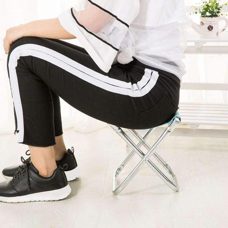 Hjemix | Utendørsstoler Barn Voksne Hagemøbler Strandstol Ultralett Sete Fiskestol Laget av Rustfritt Stål Bærbar Piknikstol