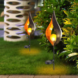 Hjemix | IgnisLuxe LED Hagebelysning med Kunstig Flammeutseende | Solcelledrevet | Stemningsfull Utendørsbelysning | Dekor for Hage og Terrasse