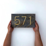 Hjemix | Gold Modern House Numbers