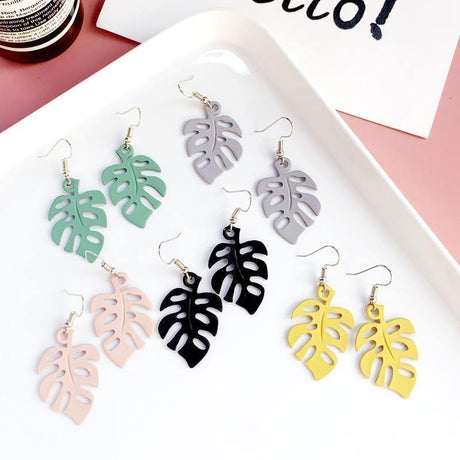 Hjemix | NatureChic Monstera Øredobber | Dangle Stil | Tidøs Smykker